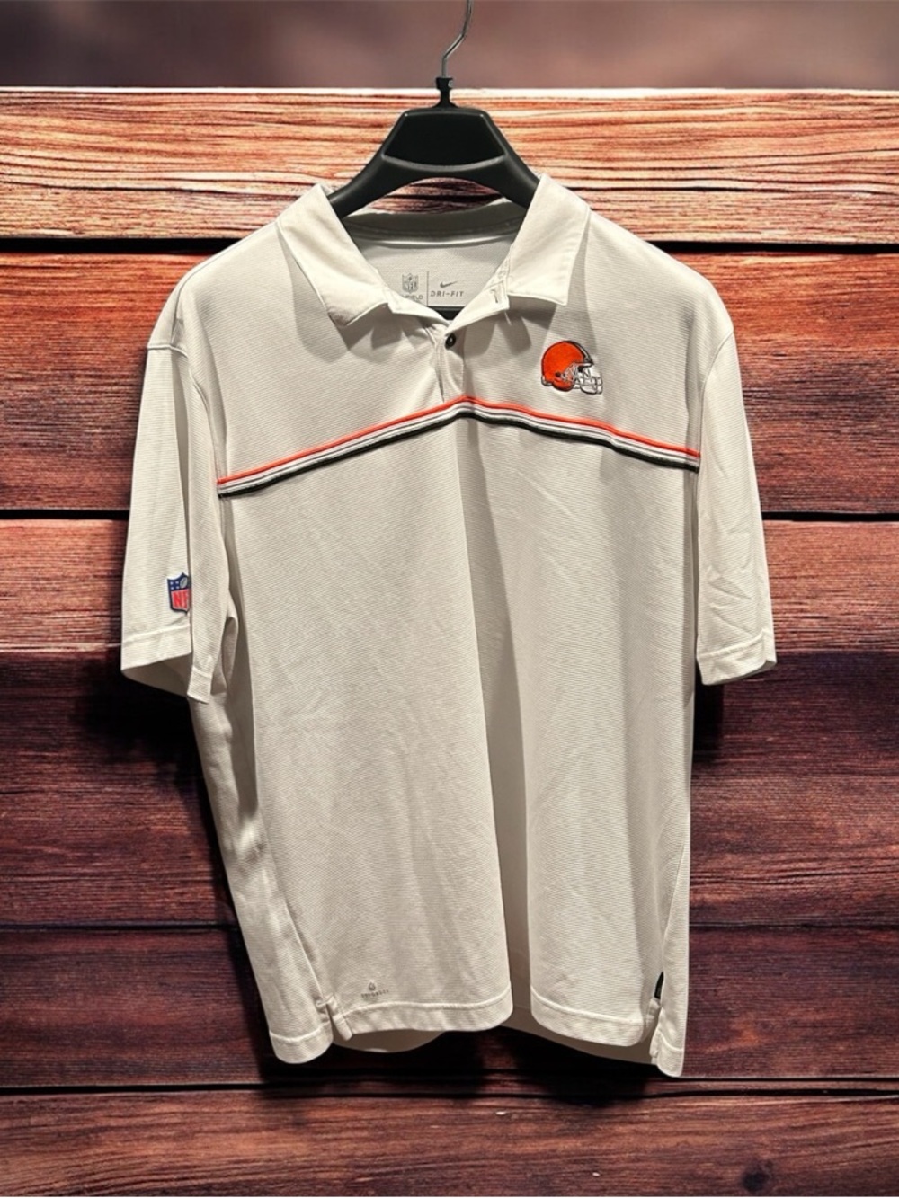 NFL Cleveland Browns Nike Dri Fit On Field Apparel Stretch Polo White XL